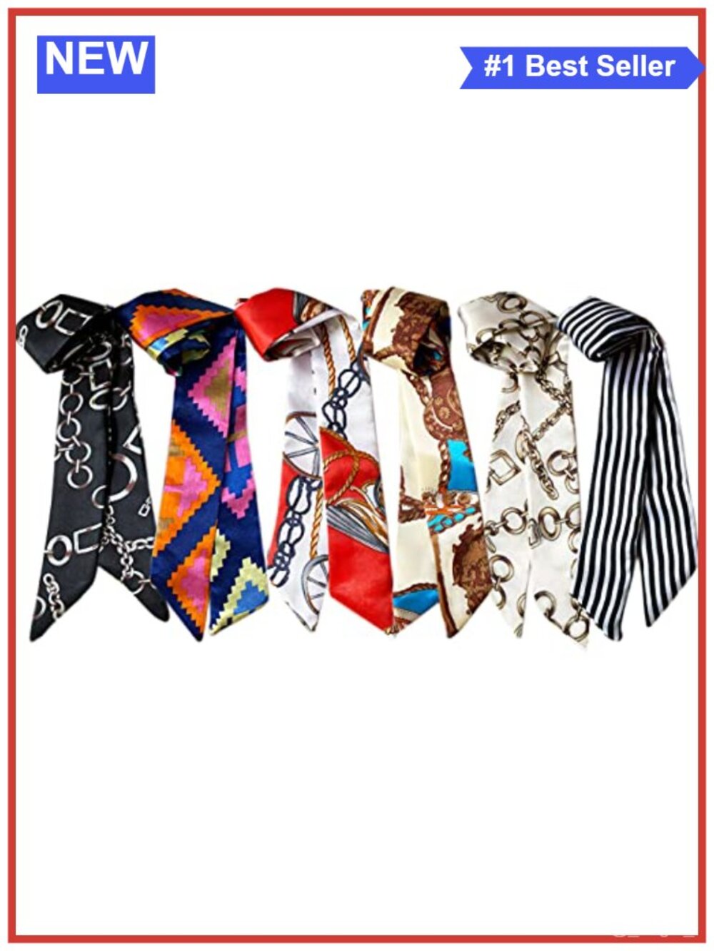 Silky Imitation Silk Scarf Set for Handbag Hair Neck Wrap Fashion Gift